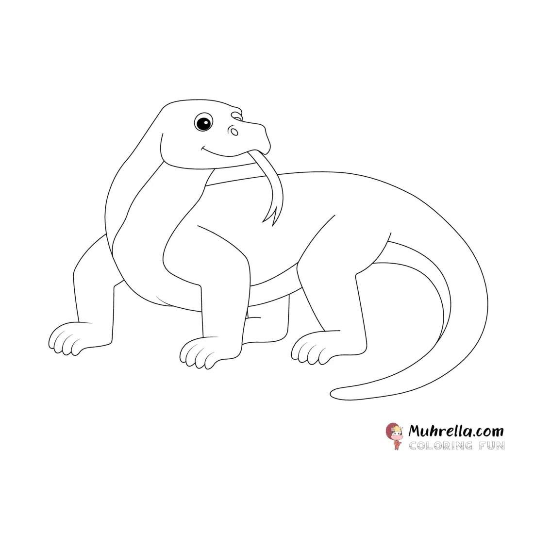 Komodo dragon coloring page