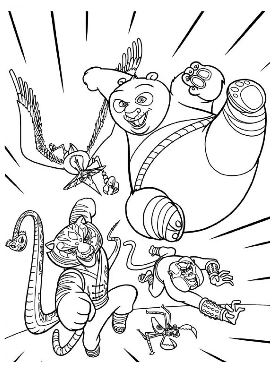 Kung fu panda coloring pages to download and print for free