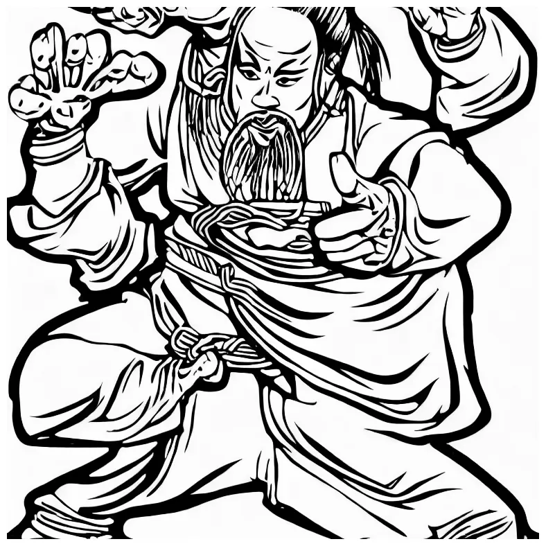 "kung fu" coloring page color anything