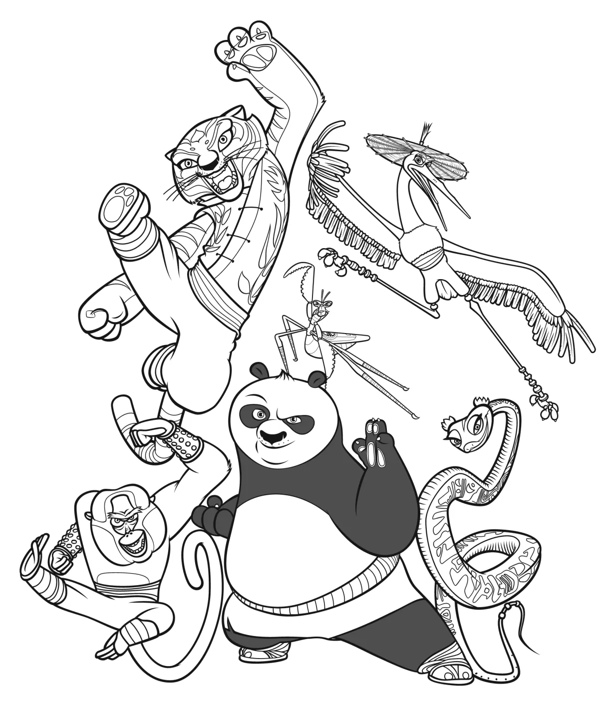 Collection of kung fu panda coloring pages free printable printable coloring page