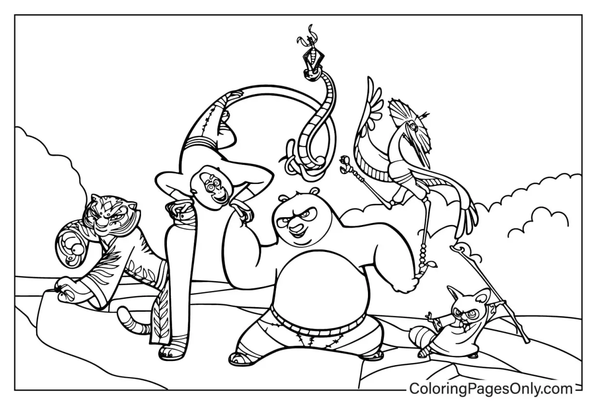 Kung fu panda 4 coloring page free printable coloring pages