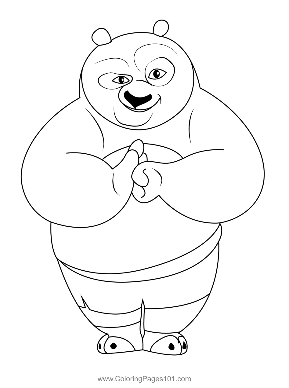 Panda coloring page for kids free kung fu panda 2 printable coloring