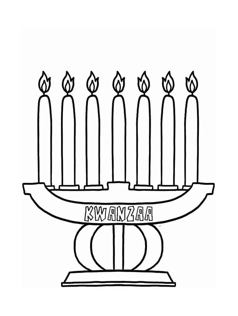 Printable kwanzaa candles coloring page download, print or color