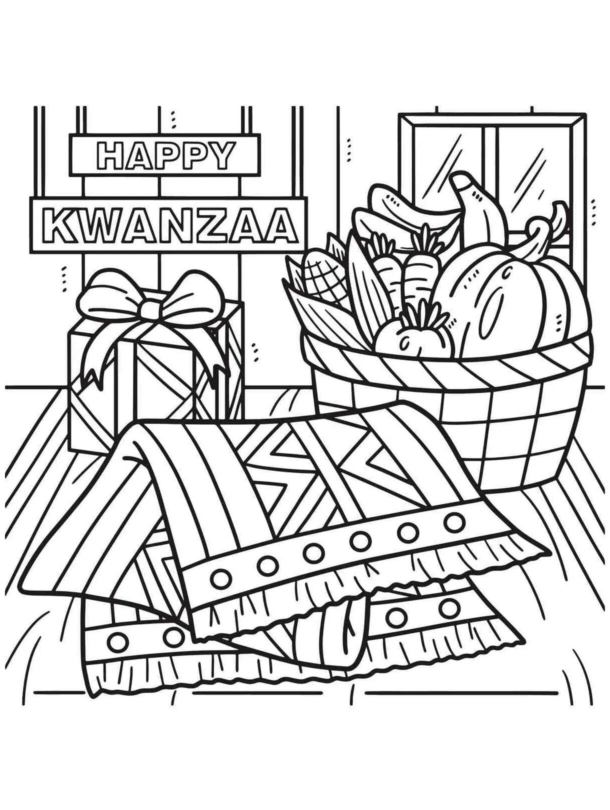 Happy kwanzaa printable coloring page download, print or color online