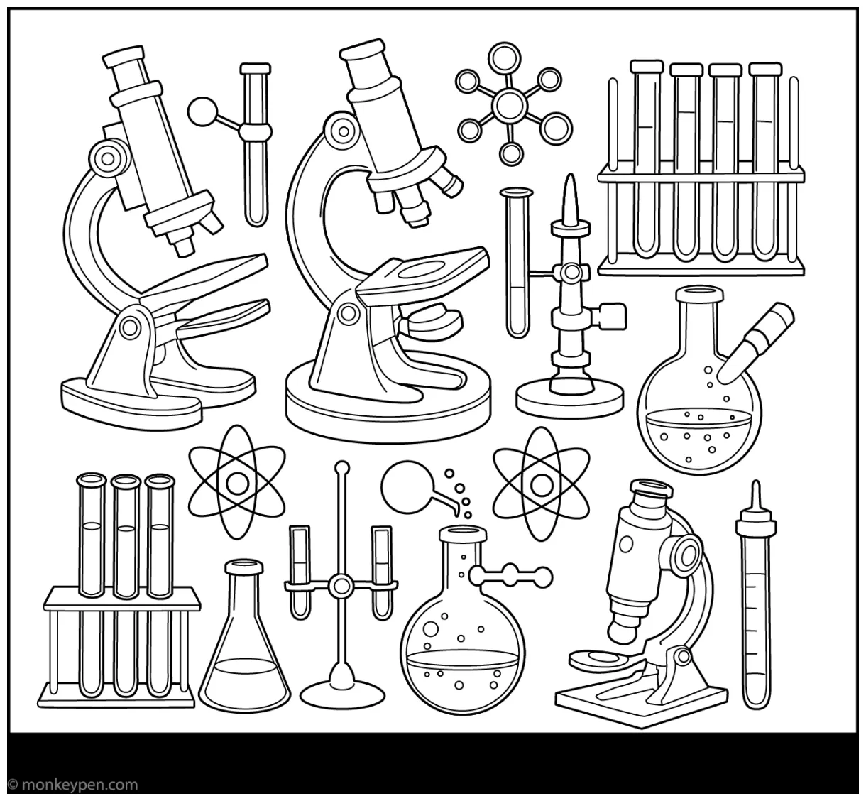 Laboratory equipment coloring page