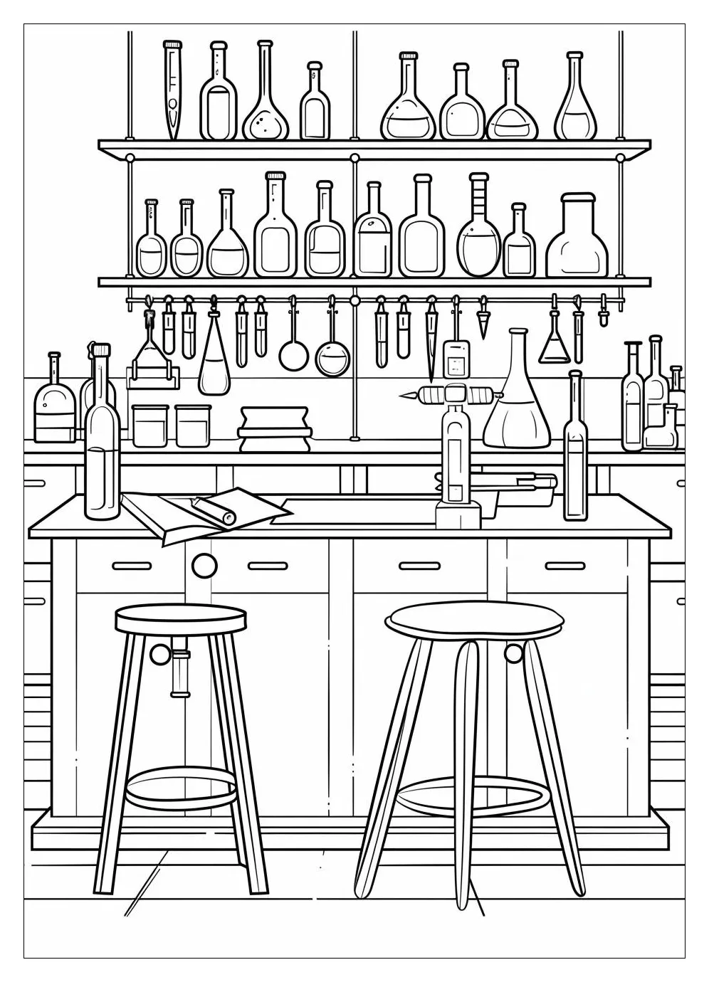 Laboratory coloring pages fun science learning and creative