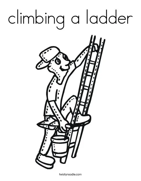 Climbing a ladder coloring page twisty noodle