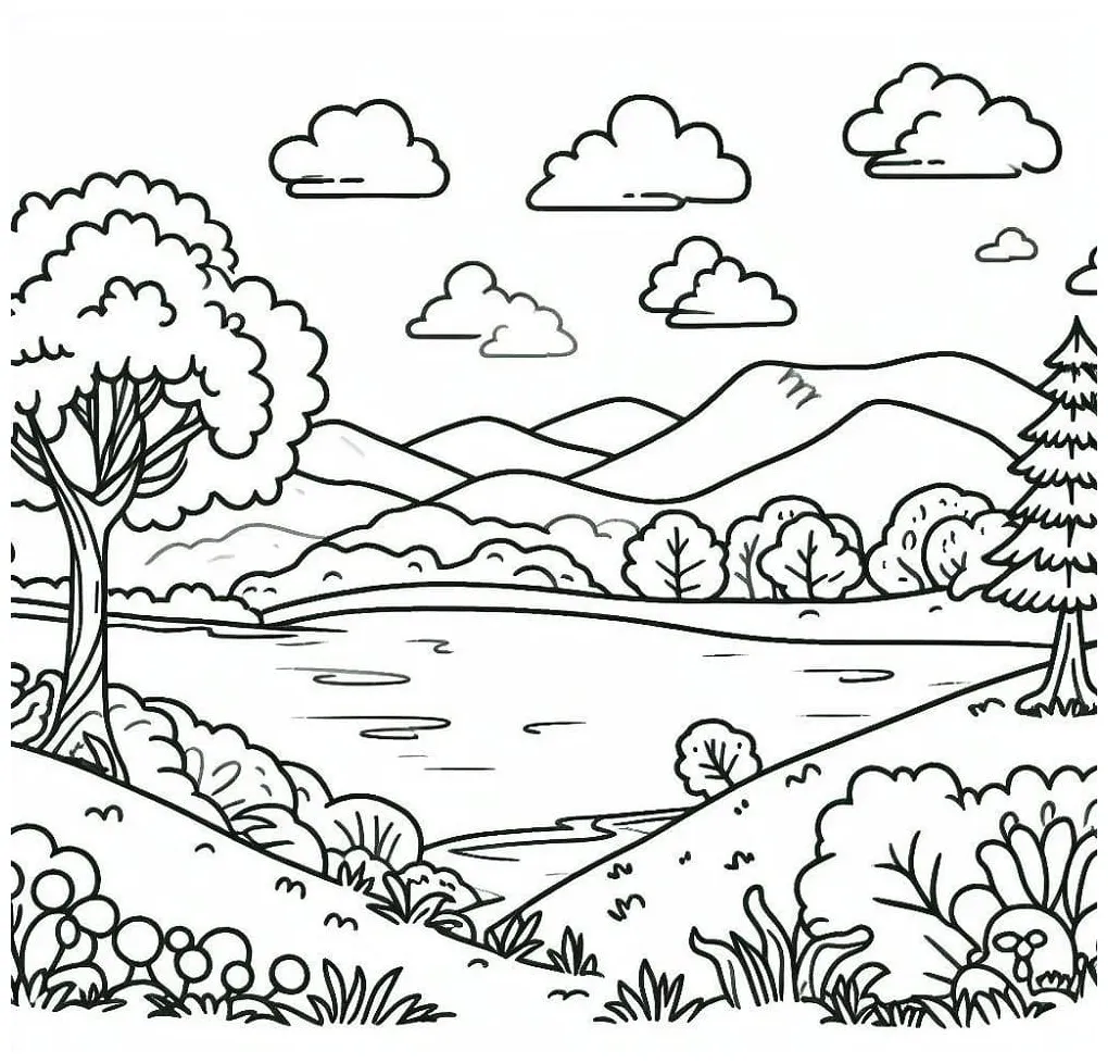 Lake coloring pages coloringlib