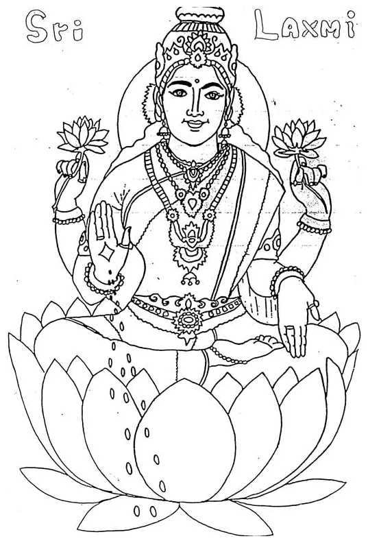 Shri laxmi coloring home printable coloring page