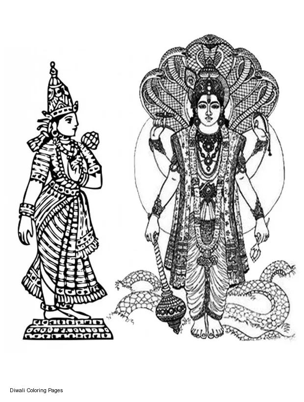 Lakshmi Coloring Coloring Pages