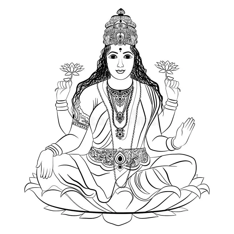 Lakshmi Coloring Pages