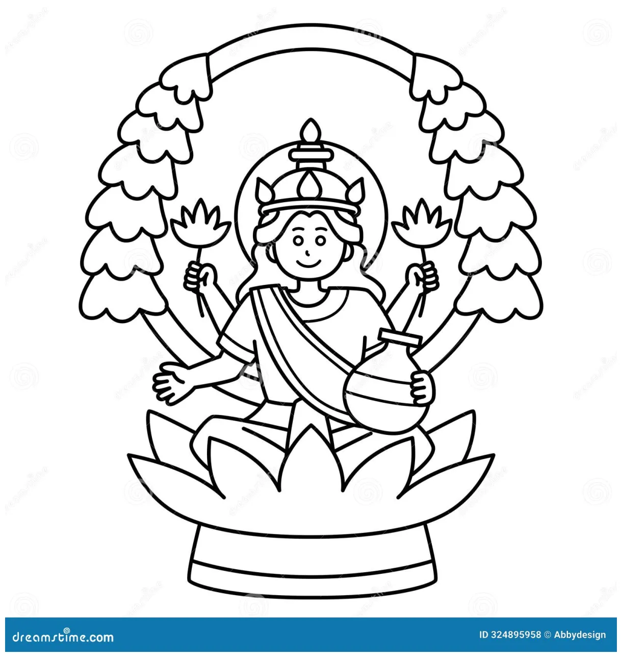 Mother Lakshmi Coloring Pages [2025]