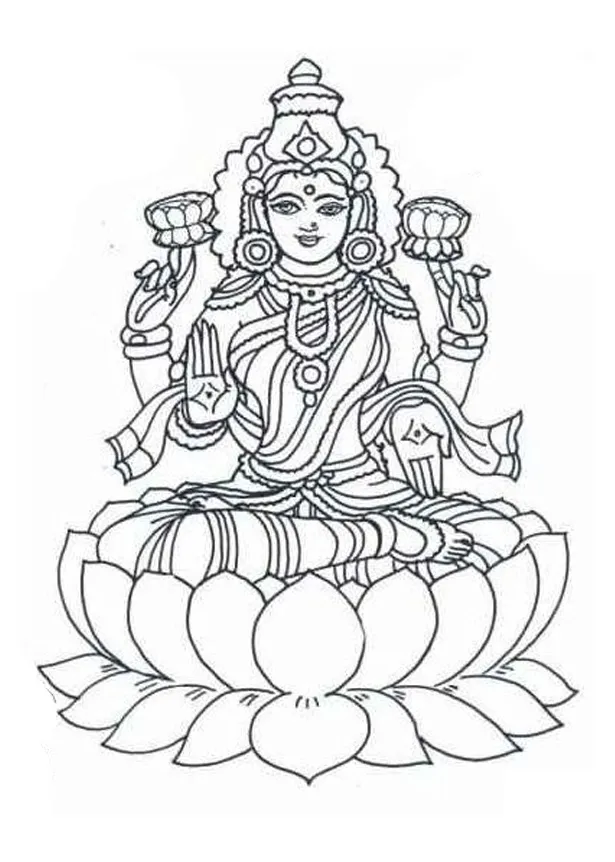 Lakshmi Coloring Pages - Coloring Home