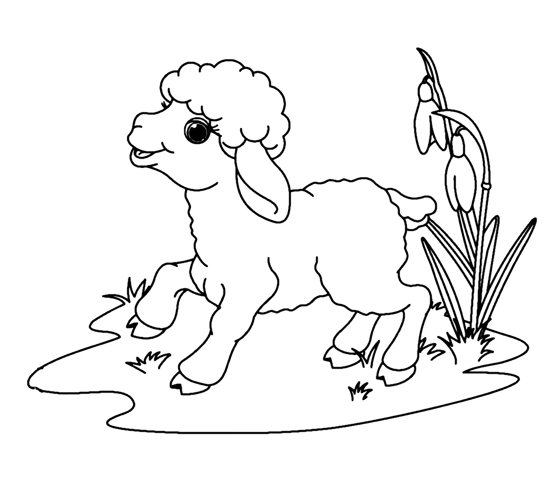 Easter lamb coloring page free printable coloring pages