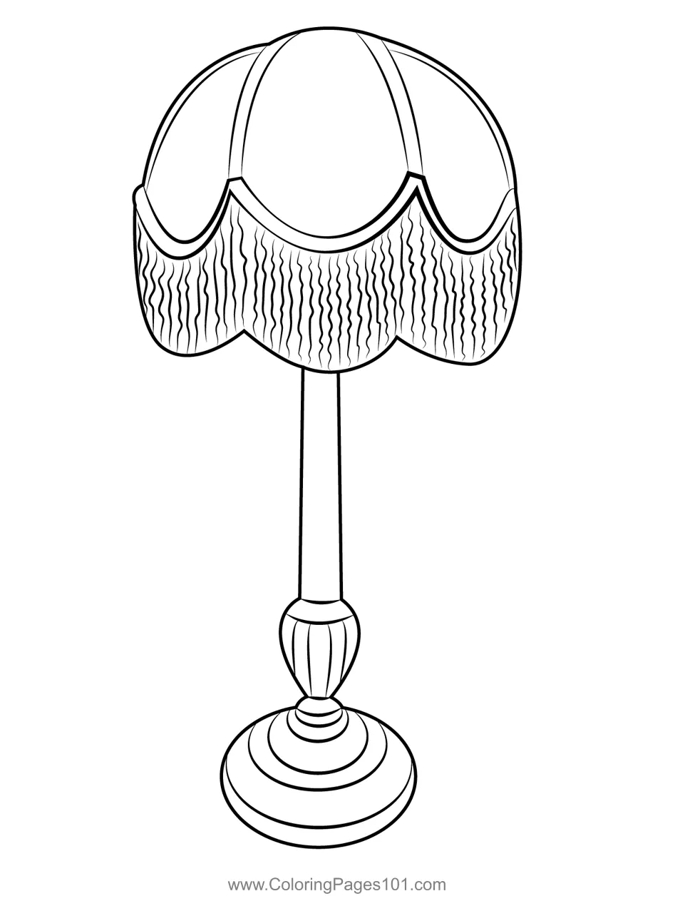 Old Lamp Coloring Page for Kids - Free Lamps Printable Coloring Pages