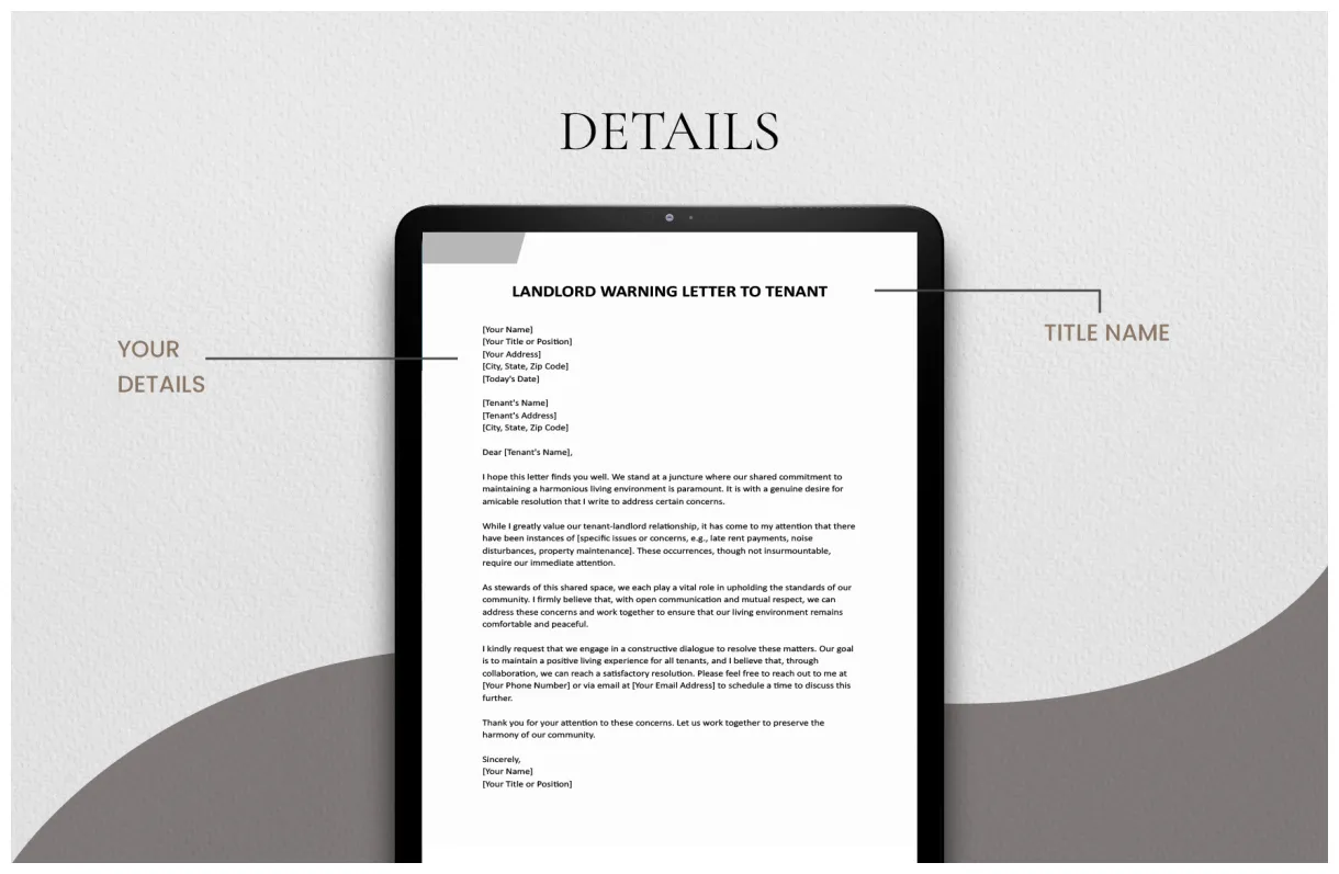 Landlord warning letter