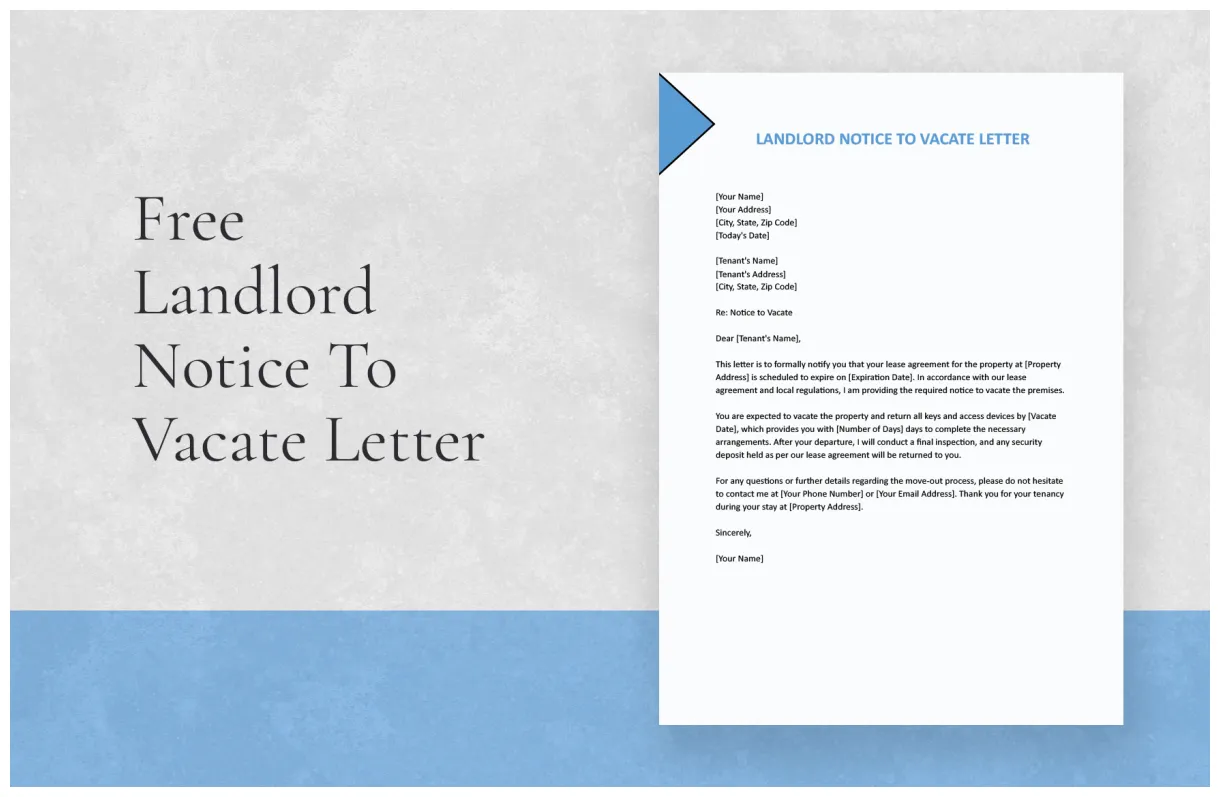 Landlord inspection notice letter in word, google docs download