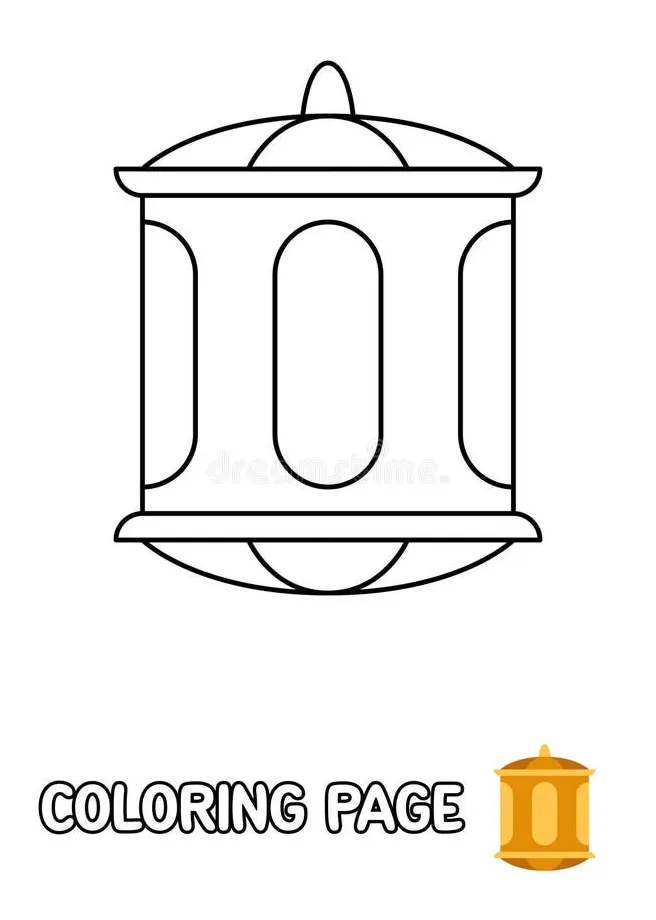 Coloring page with lantern for kids stock vector illustration of