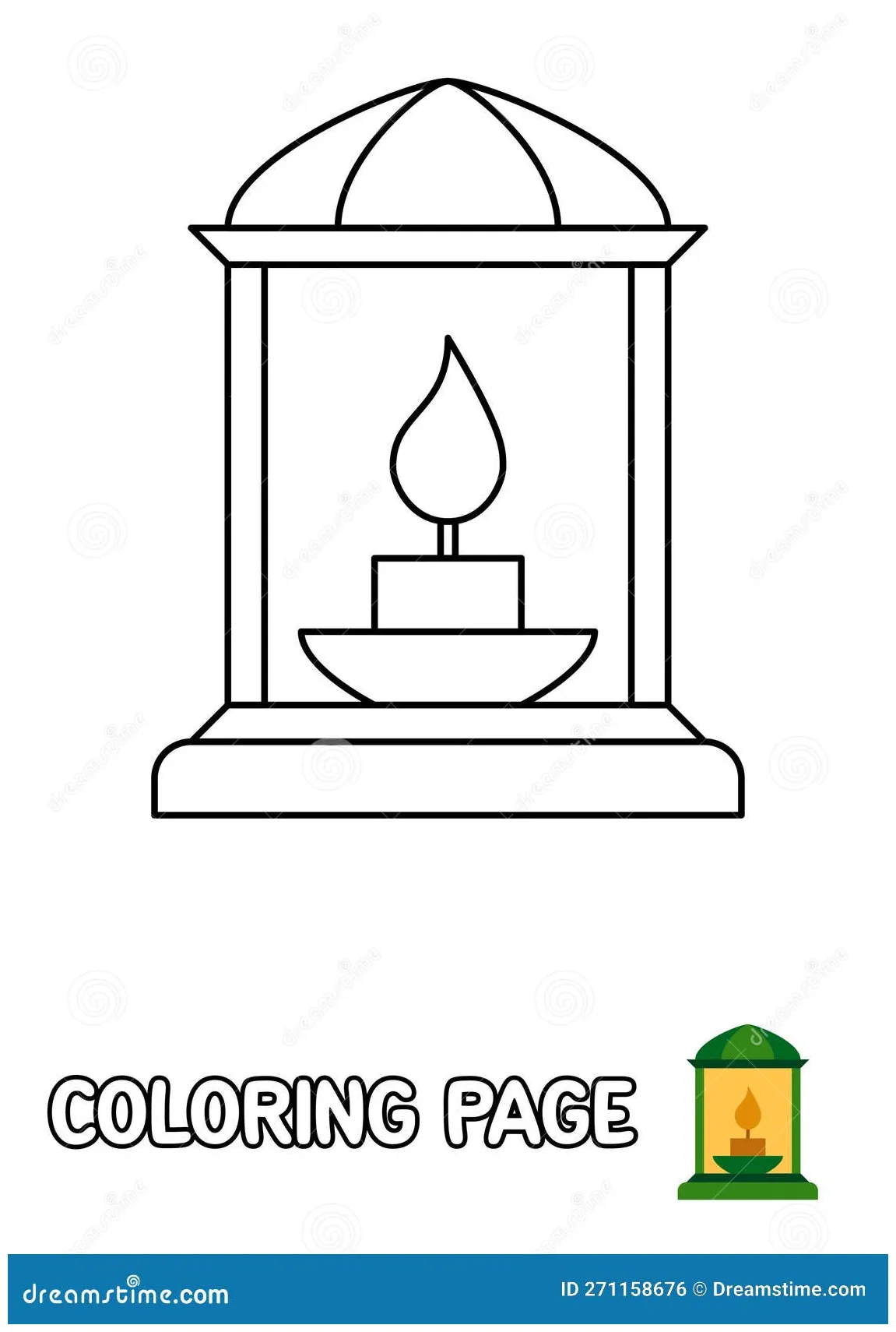 Coloring page with lantern for kids stock vector illustration of