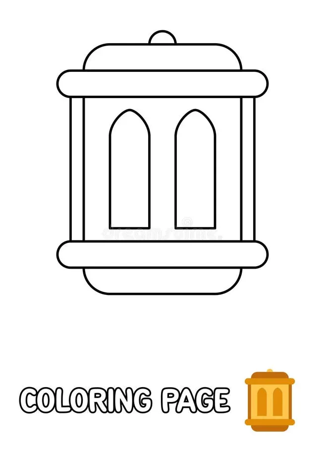 Coloring page with lantern for kids stock vector illustration of