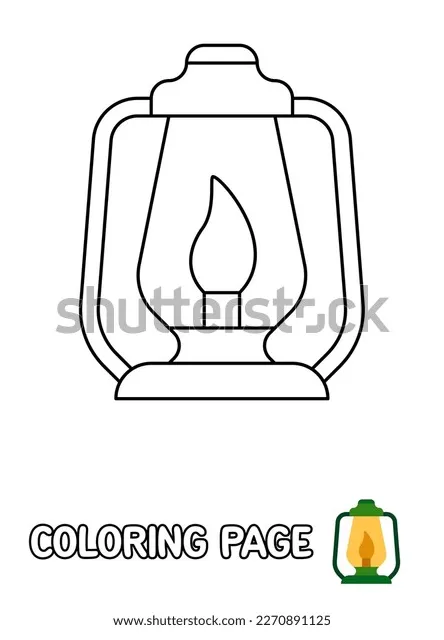 Coloring page lantern kids stock vector 2270891125