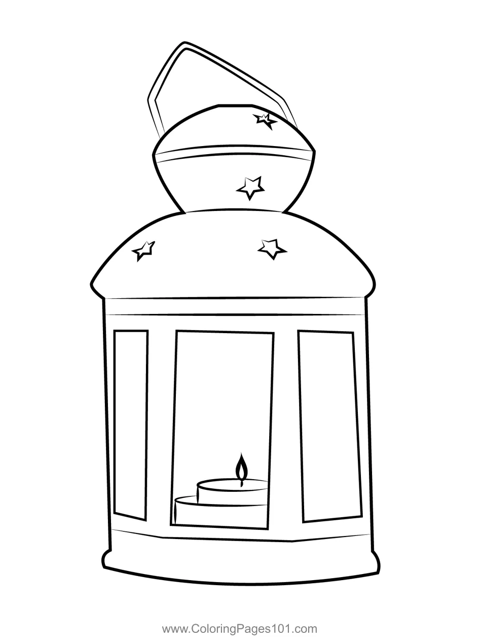Christmas lantern coloring page for kids free christmas decorations