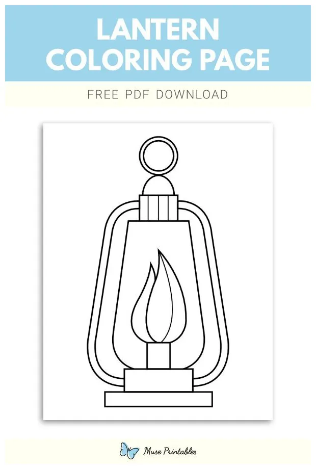 Free lantern coloring page