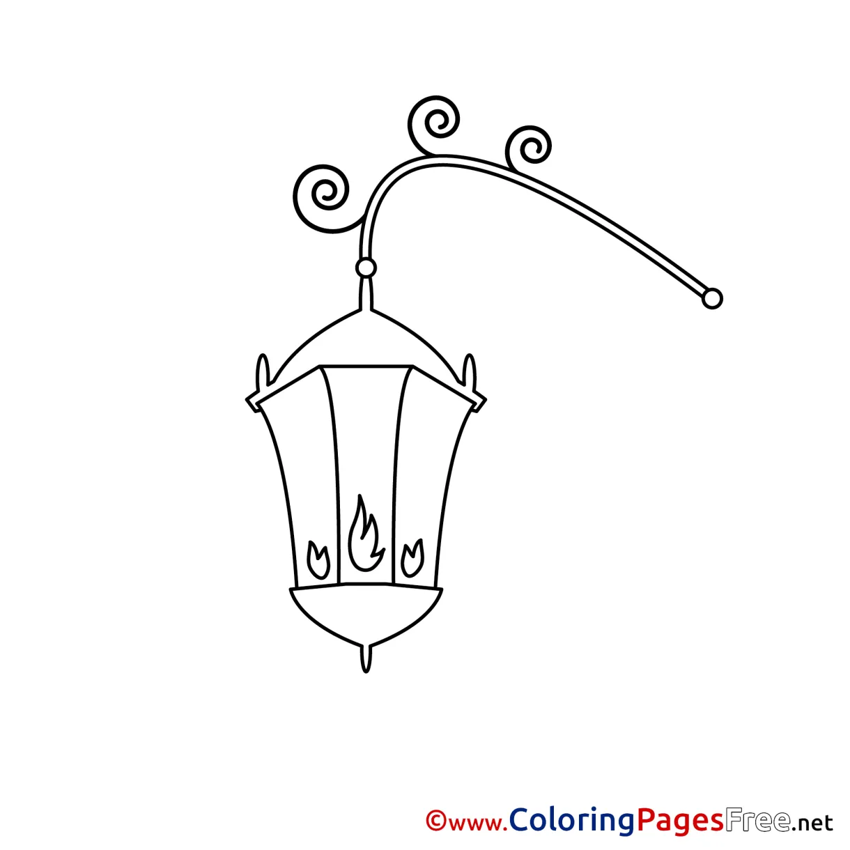 Lantern for kids printable colouring page