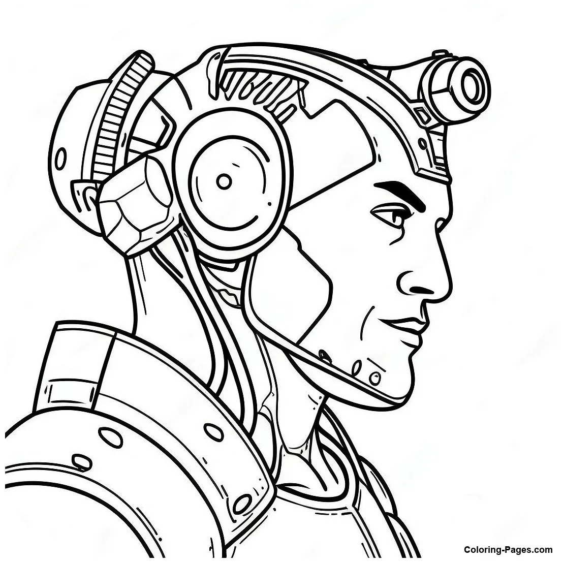 Cyborg with coloring-pages