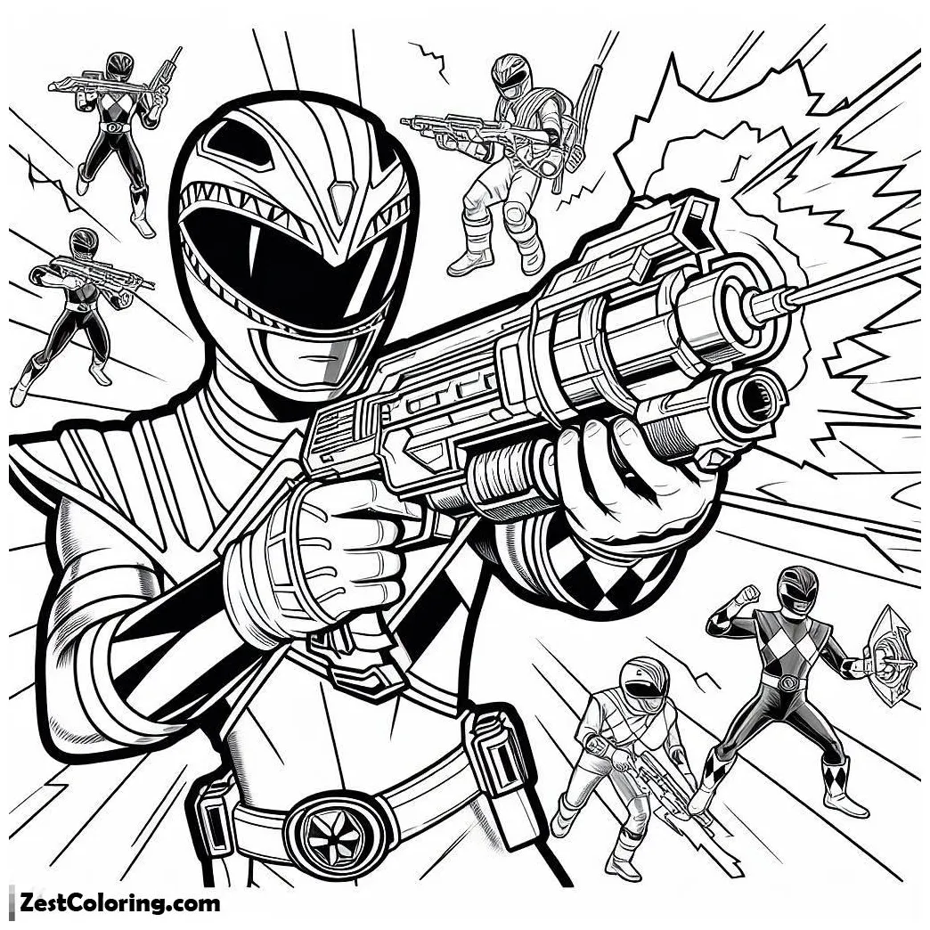 Power rangers ninja storm coloring for kids