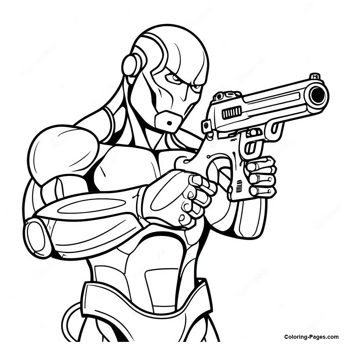 Cyborg with coloring-pages