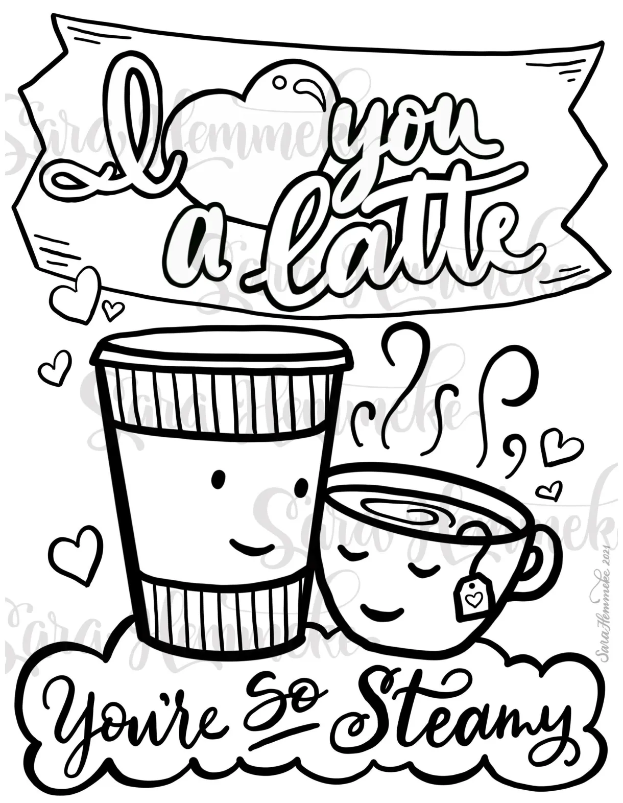 Latte coloring page coloring pages