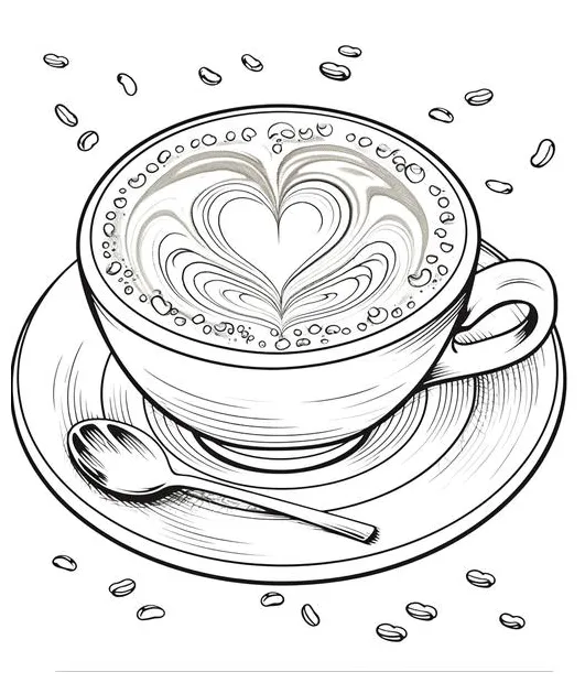 Latte coloring page at april hyde blog