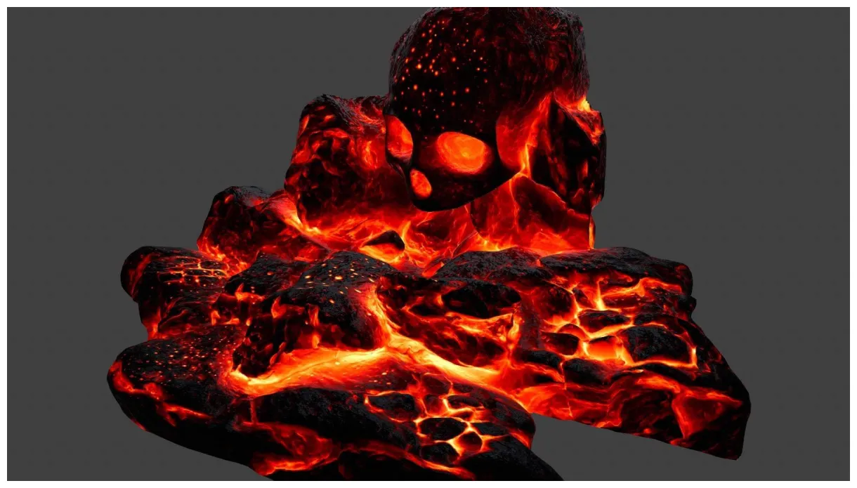 Lava skull cave 3d model by icekazim
