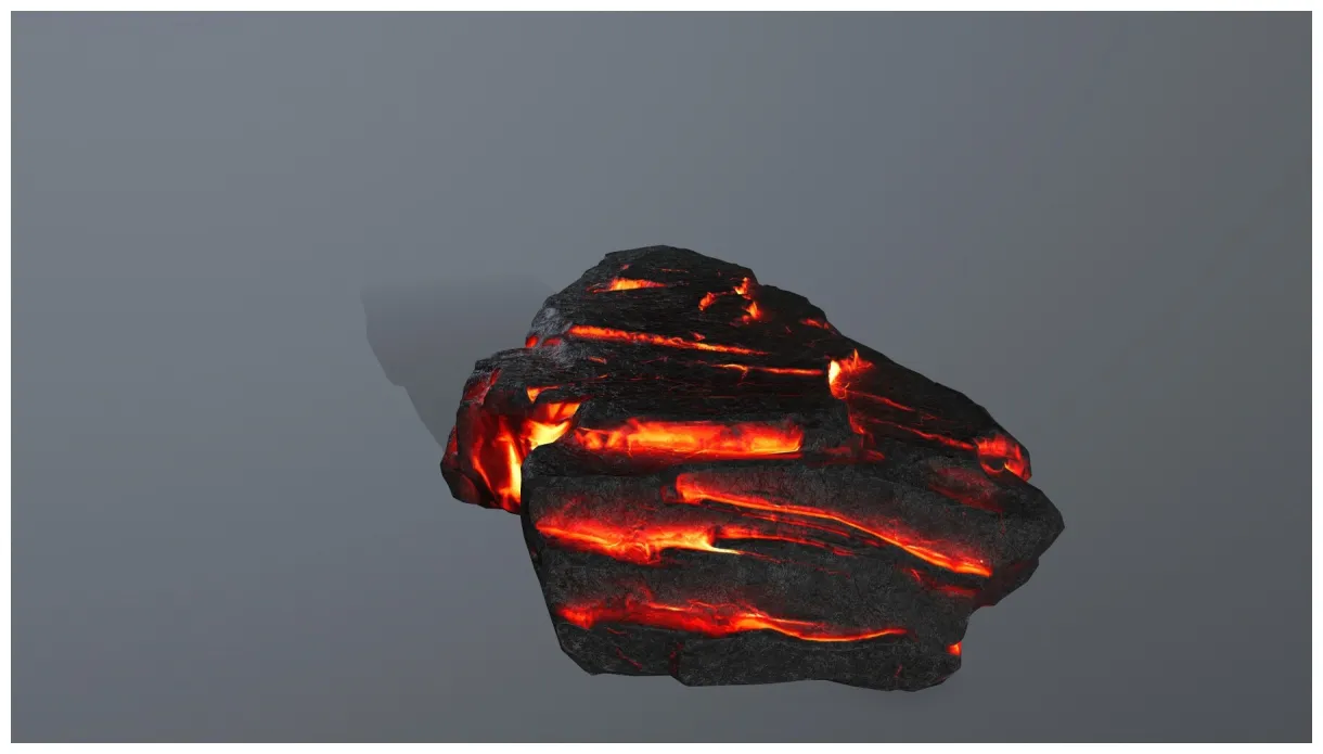 Artstation lava rock set game assets