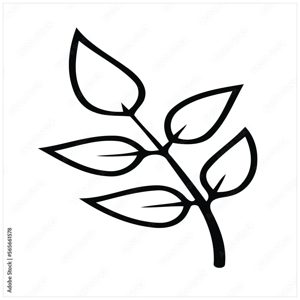 Leaf coloring page for kids. stock vector adobe stock