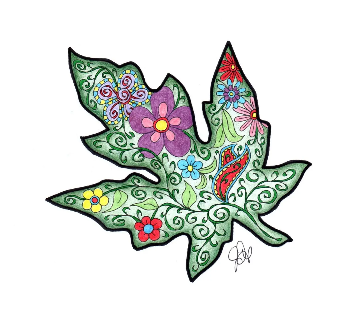 Leaf coloring page! etsy