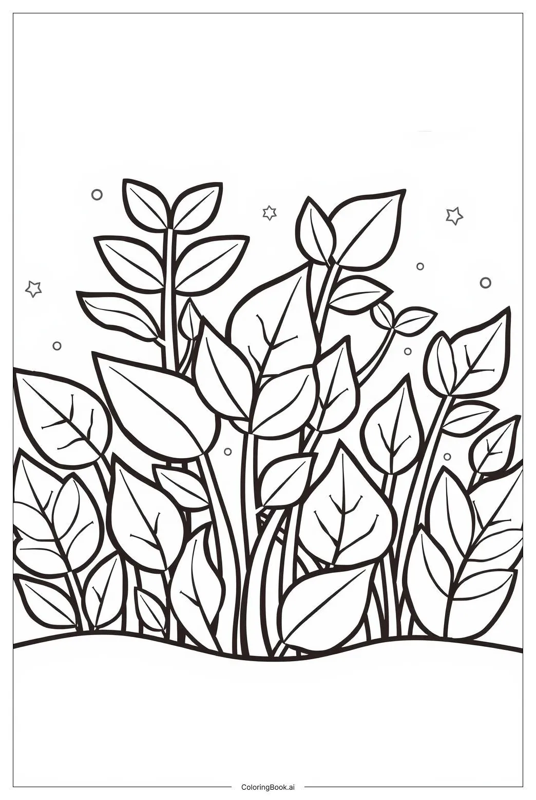 Basic leaf pattern coloring page free pdf&png printable