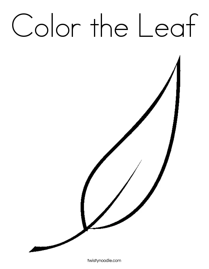 Color the leaf coloring page twisty noodle