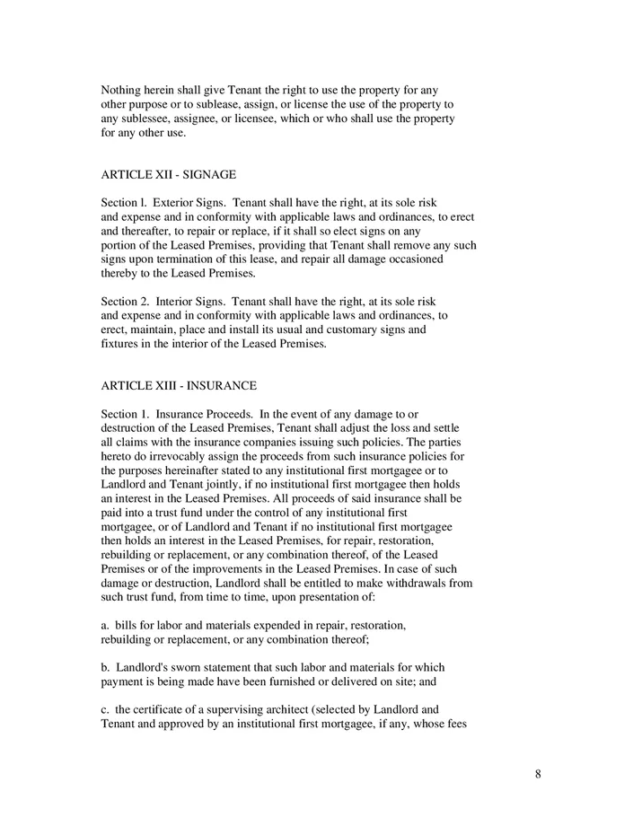 Sample commercial lease agreement in word and pdf formats page 8 of 25
