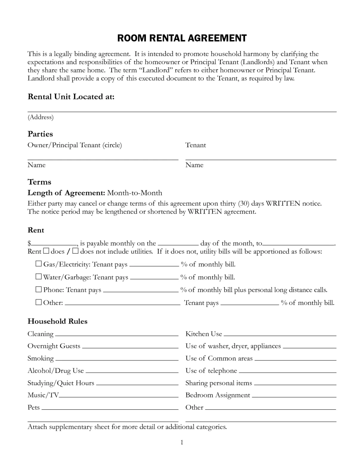 Lease agreement template free printable documents