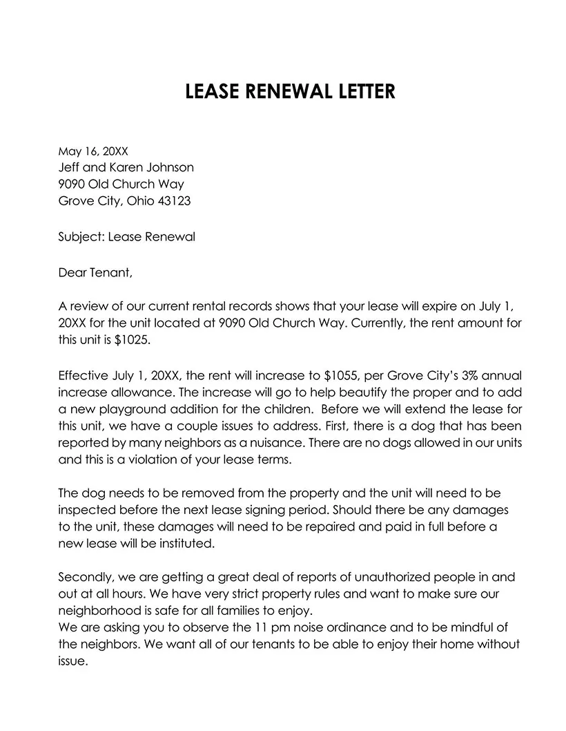Lease Renewal Letter ( How to write+ Samples)