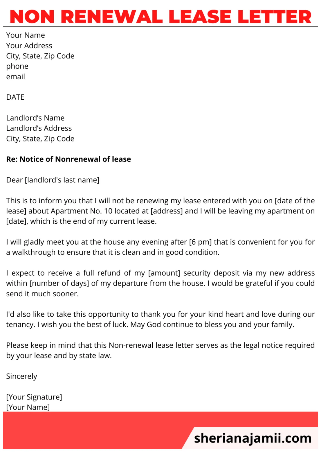 Non-renewal Lease Letter 2024 (guide & Free 2 Samples) | Sheria Na Jamii