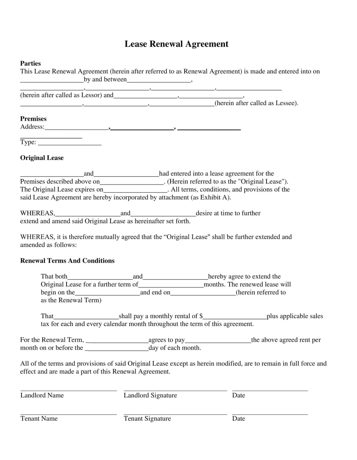 Free Printable Lease Renewal Letter Templates [Word, PDF] Sample Landlord