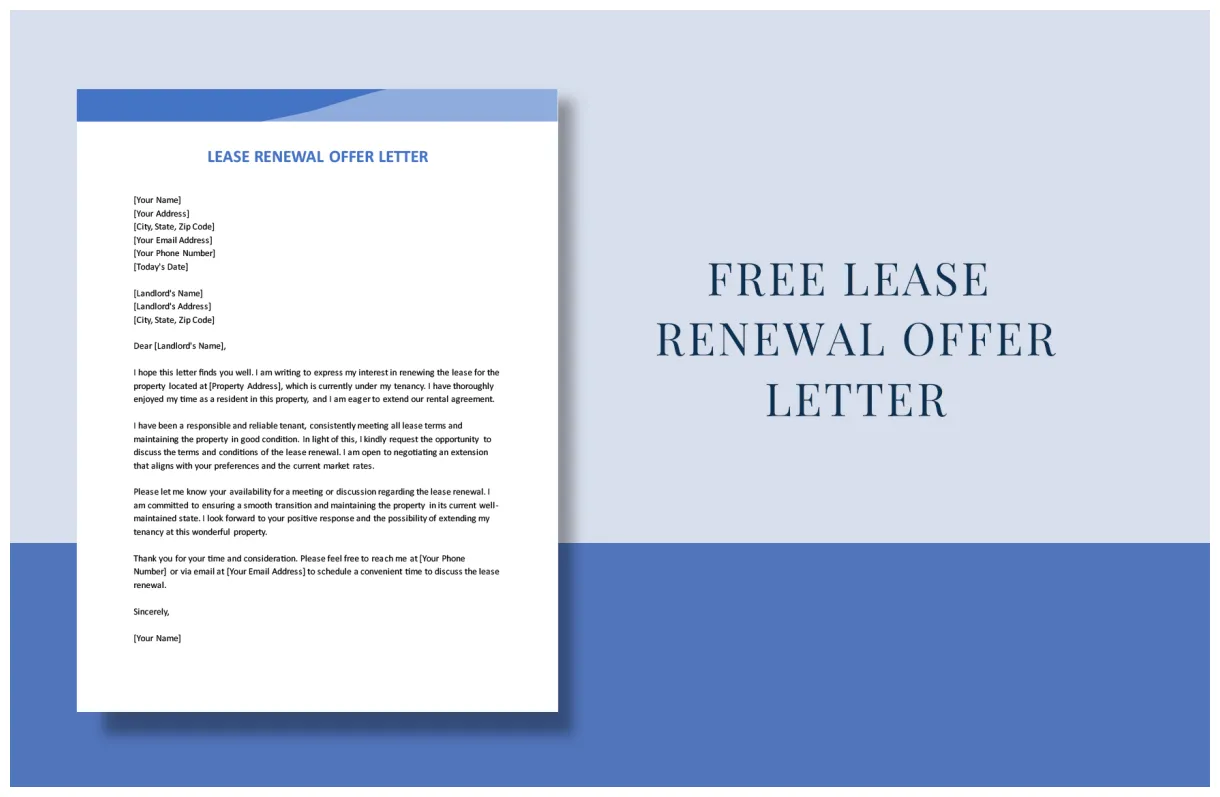 Residential Lease Renewal Letter Template in Google Docs, Pages, Word