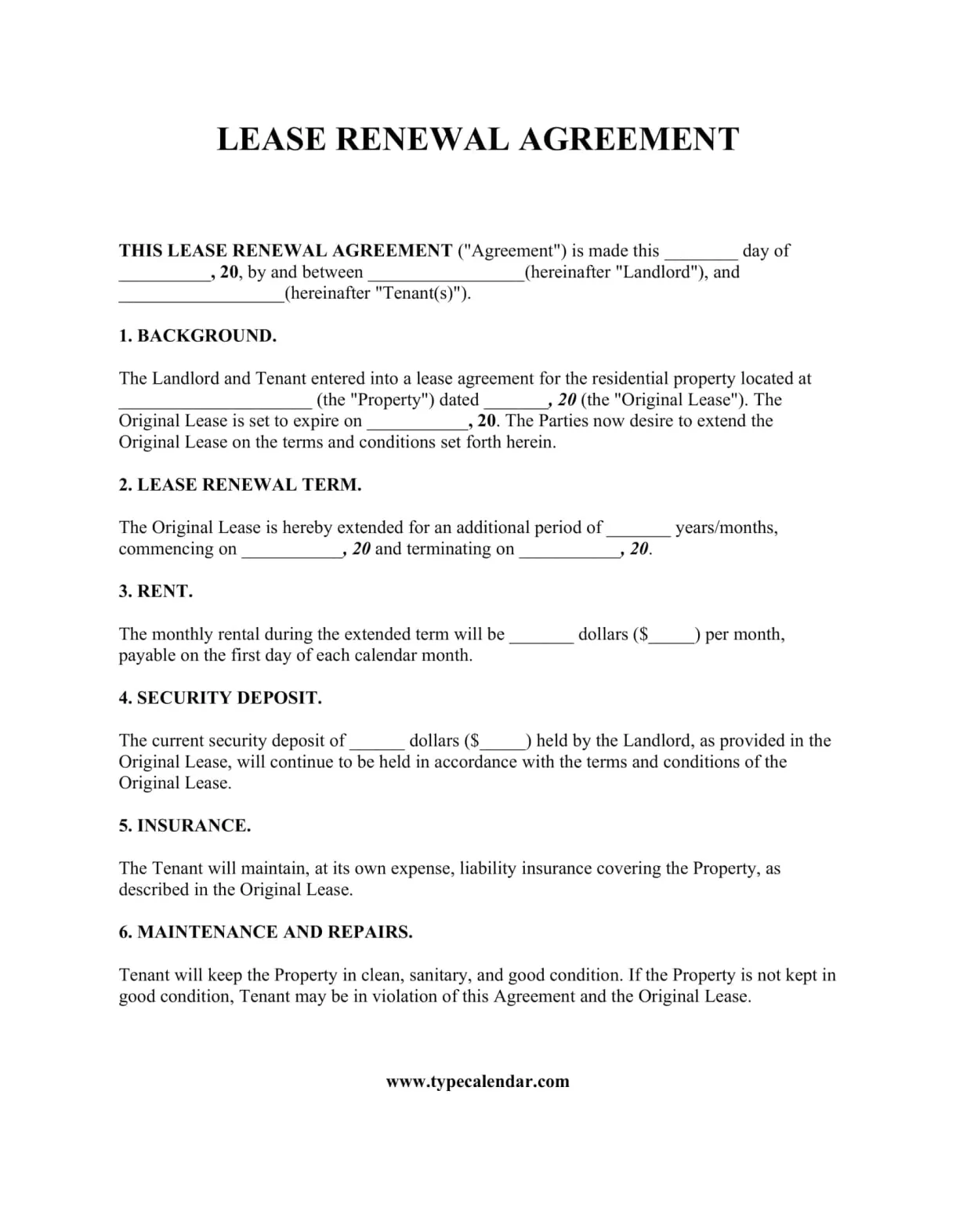 Free Printable Lease Renewal Letter Templates [Word, PDF] Sample Landlord