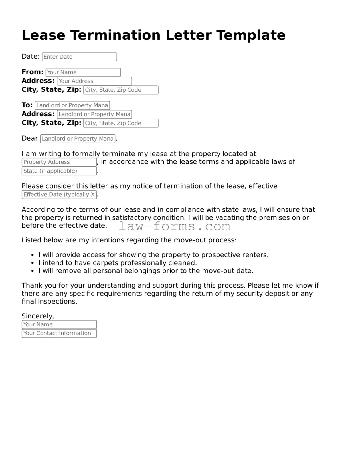 Printable template legal forms