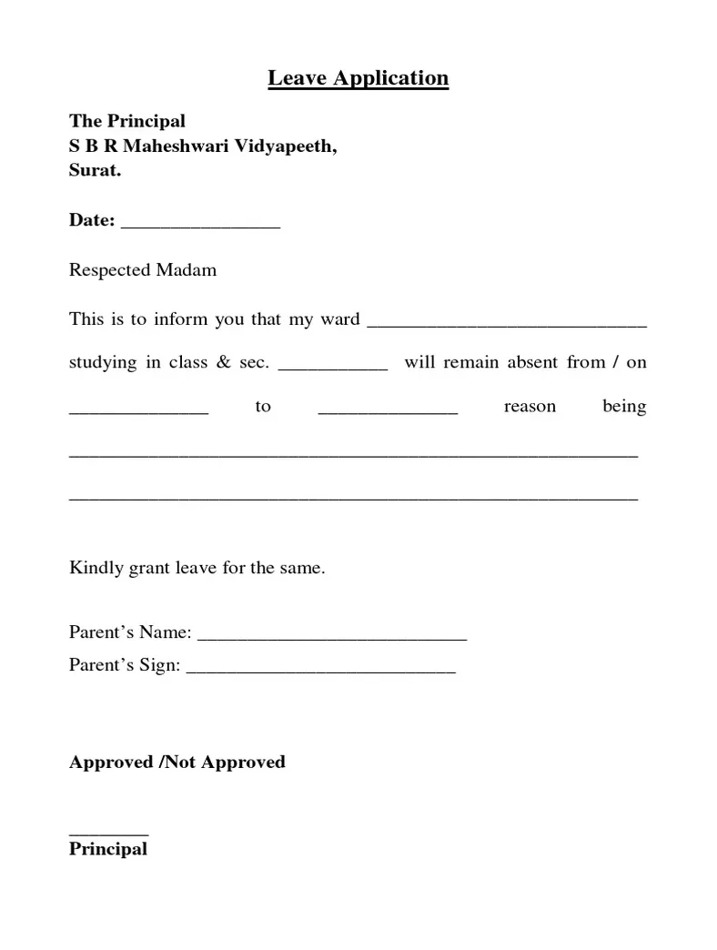 Leave Application Student | PDF