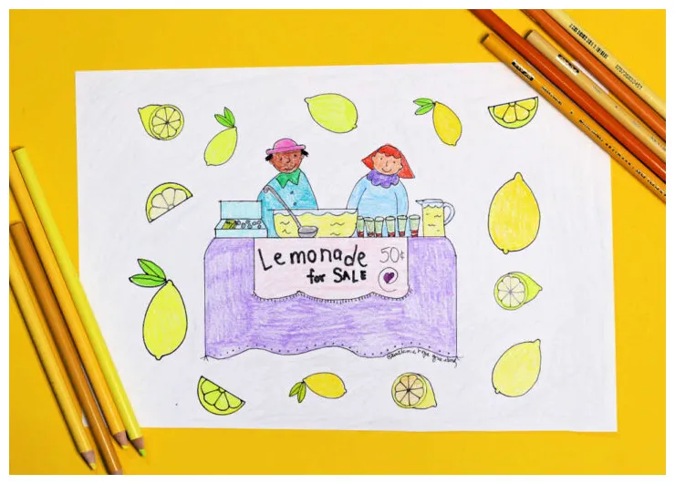 Lemonade stand coloring page