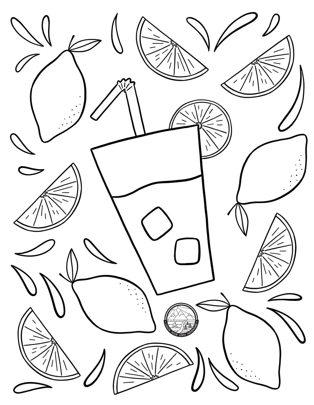 Lemonade drink coloring page coloring pages